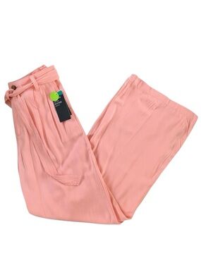 NWT a.n.a A New Approach Belted High Rise Wide Leg Trousers Pink- Size 6